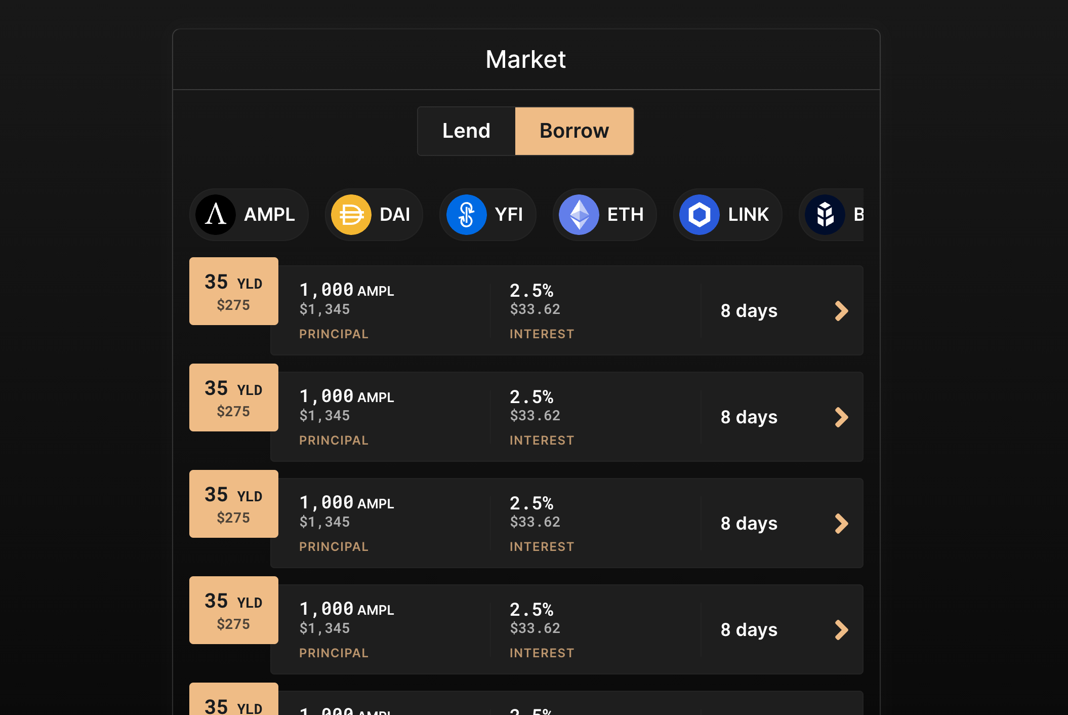 app.yield.credit mockup